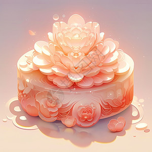 中秋立体雕花美味的卡通粉色月饼图片