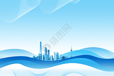 水线条蓝色城市企业文化背景设计图片