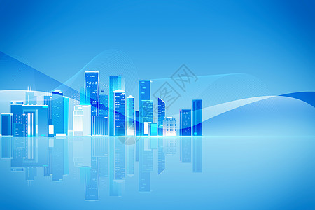 蓝色城市科技背景蓝色创意城市科技背景设计图片