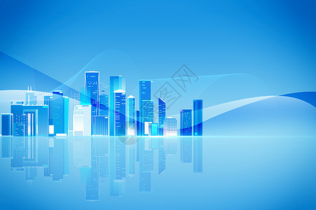蓝色创意城市科技背景图片