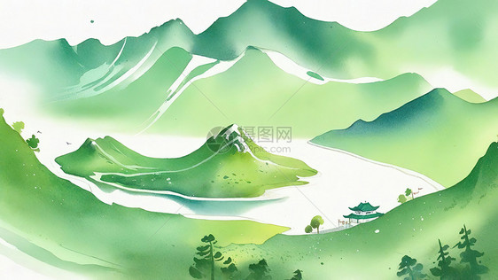 千里江山秀丽壮美山脉景色图片