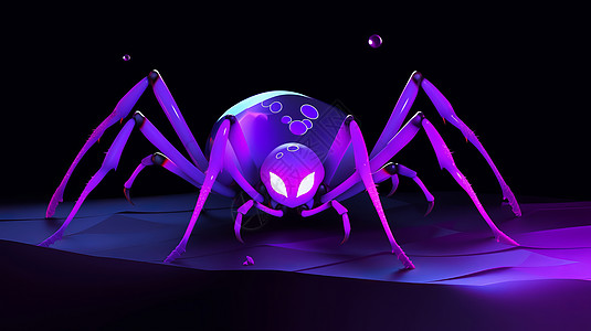 紫色炫彩卡通蜘蛛图片