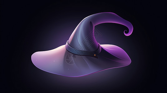 紫色的女巫帽子背景图片