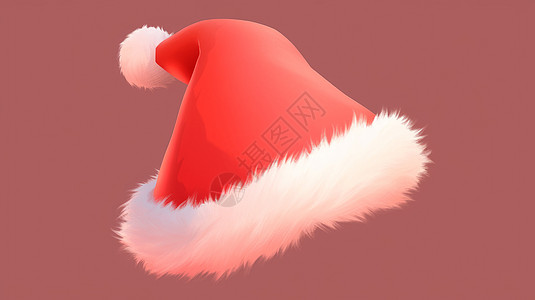 毛茸茸的立体可爱卡通圣诞帽图片