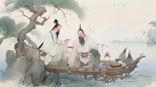 古风楼层条插画