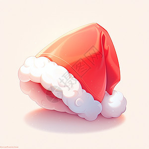 可爱的红色卡通圣诞帽背景图片