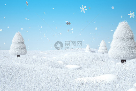 冬季毛绒雪花场景图片