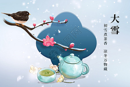 中国风大雪节气创意背景图片