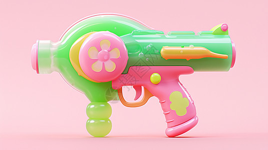绿色可爱的卡通花朵玩具枪背景图片