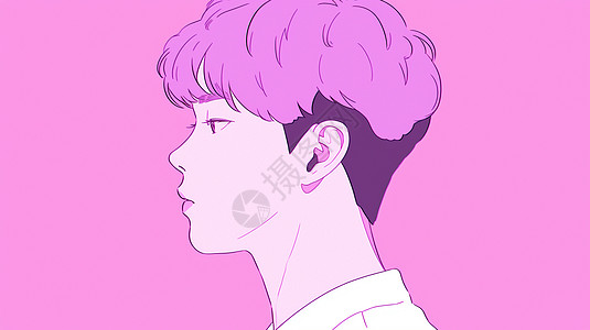 紫色调时尚的卡通大男孩图片