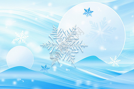 蓝色大雪节气背景图片