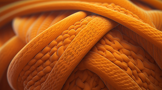 橙色编织的卡通毛衣毛线纹理图片