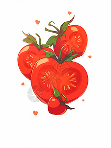 西红柿美味的卡通西红柿背景图片