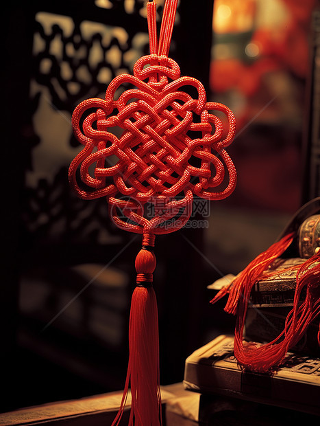 春节挂件红绳手工编织图片