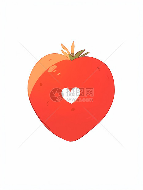 形状西红柿中间有一颗白色小图片