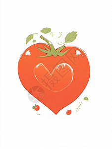 可爱的卡通西红柿爱心造型图片