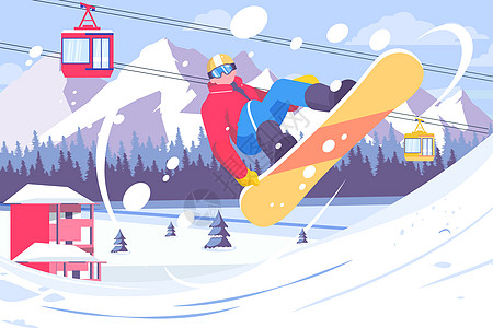 冬季滑雪极限运动图片
