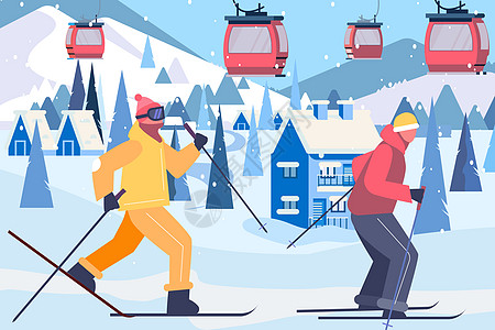 冬季雪天滑雪图片