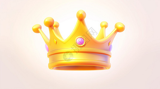 镶嵌着粉色宝石的卡通皇冠背景图片