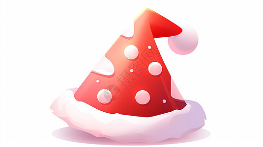 红色可爱的卡通圣诞帽背景图片