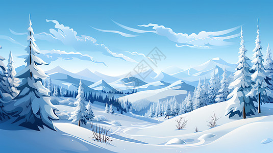 冬季雪景大雪背景图片