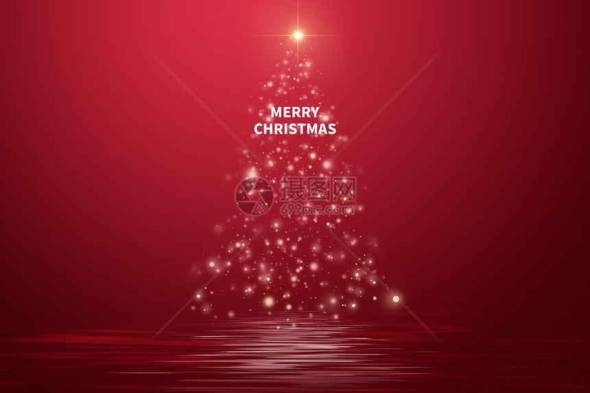 平安夜红色创意圣诞树图片