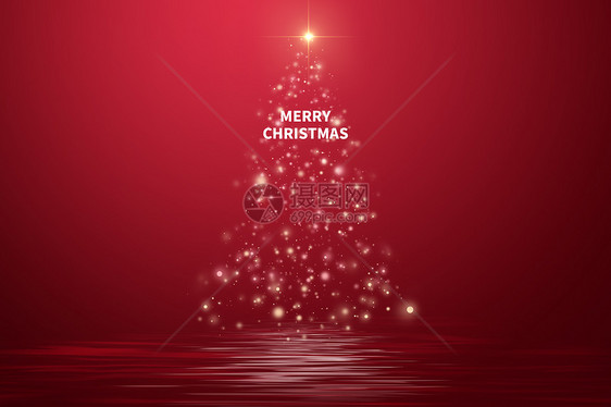 平安夜红色创意圣诞树图片