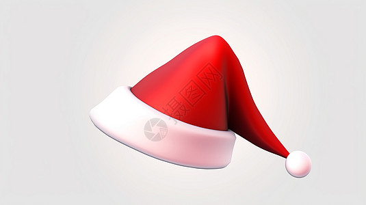 立体简约的红色卡通圣诞帽图片