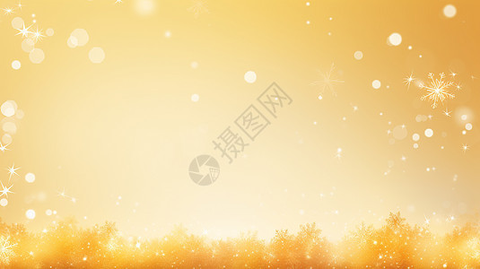 金黄色色雪花卡通背景背景图片