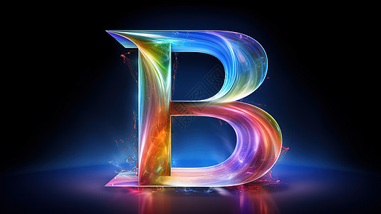 彩虹光波英文字母B背景图片