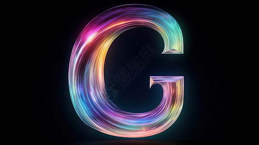 彩虹光波字母G图片