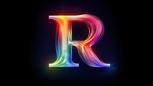 彩虹光波字母R图片