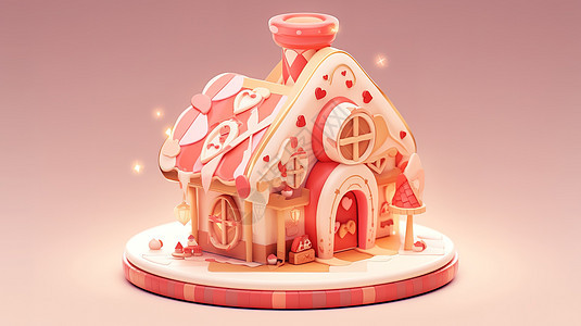 3D图标圣诞姜饼屋图片