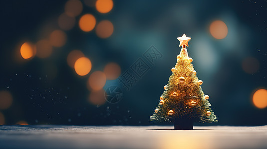 圣诞场景迷你可爱的圣诞树插画
