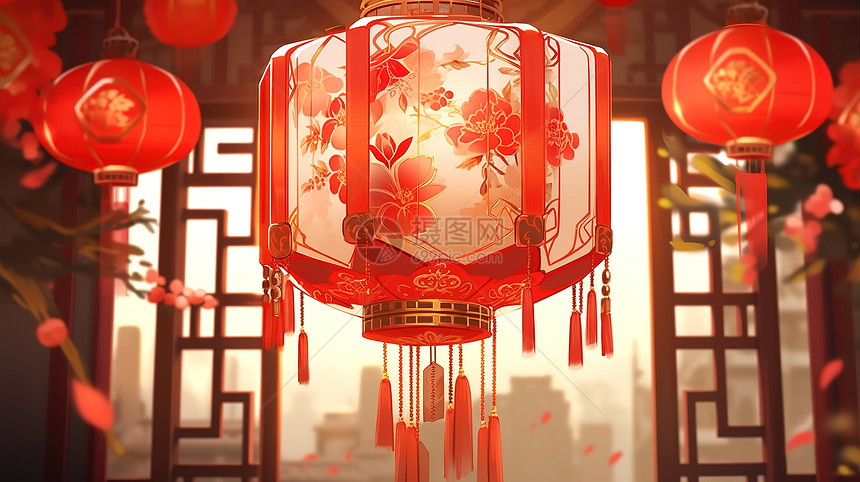 中国风传统灯笼插画图片下载-正版图片402537820-摄图网