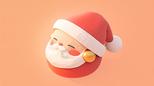 可爱圣诞老人3D图标背景图片