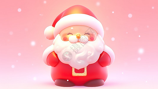 圣诞老人3D可爱图标背景图片