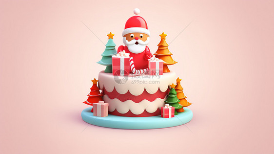 可爱的圣诞甜品3D图标图片