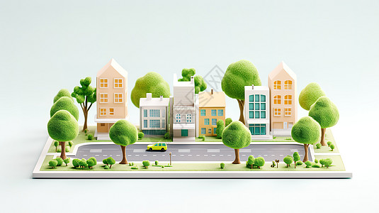 绿色住宅环境3D图标图片