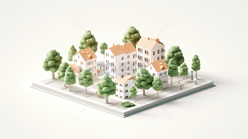 3D绿色环境住宅图片