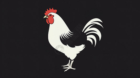 线条艺术家禽鸡图标图片