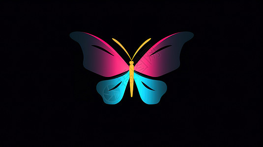 黑色背景上的蝴蝶标志图片