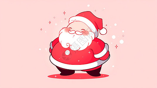肥胖可爱的卡通圣诞老人背景图片