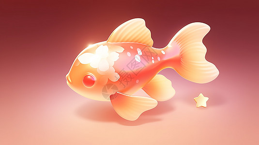 3D可爱鲤鱼插画图片