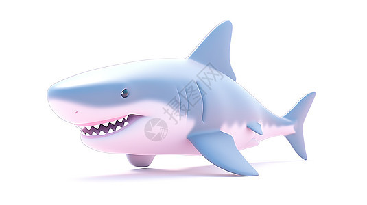可爱的鲨鱼3D图标图片