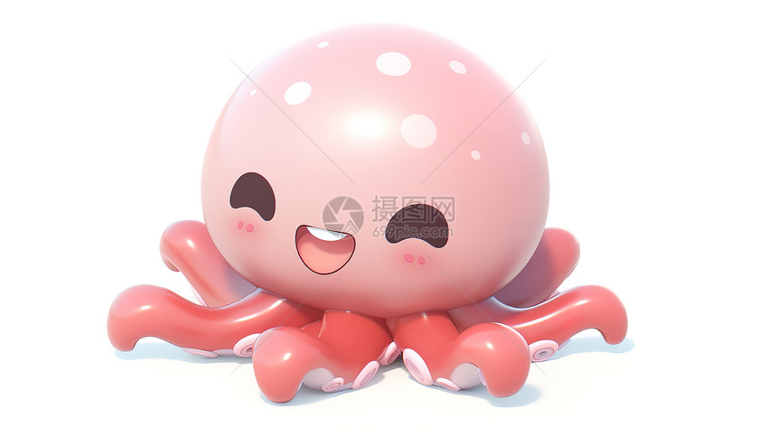 可爱的小章鱼3D图标图片