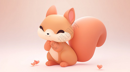 可爱立体小松鼠3D图标图片