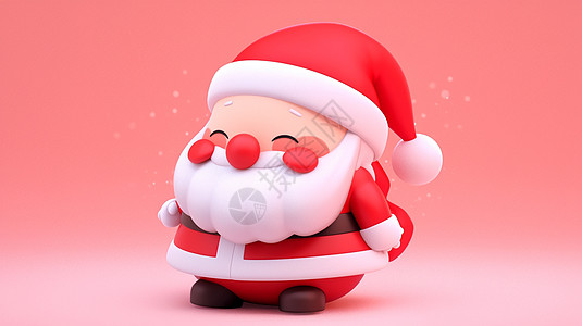 穿红色喜庆圣诞服装开心笑的可爱卡通圣诞老人图片