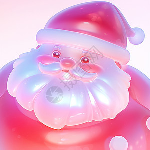 戴着红色圣诞帽白胡子开心笑卡通圣诞老人图片
