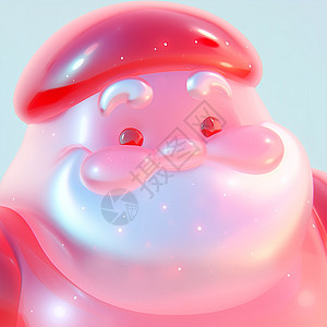 立体发星星点点光的可爱卡通圣诞老人图片